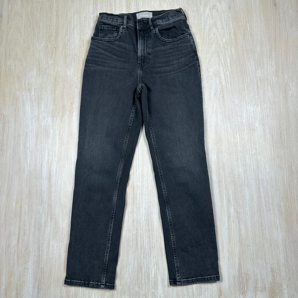 Everlane Black Straight Leg High Rise Cotton Blend Denim Casual Ankle Jeans 27